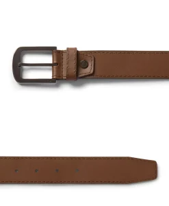 Belts Leren riem met afgeronde hoeken, 30mm