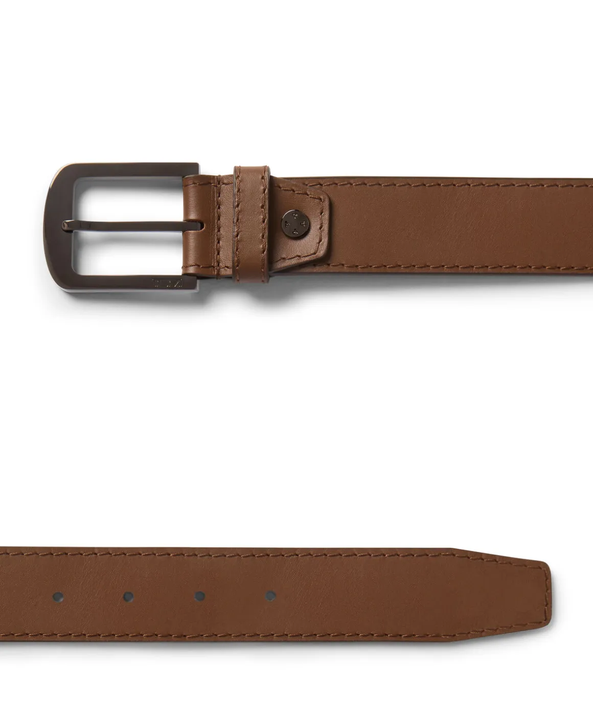 Belts Leren riem met afgeronde hoeken, 30mm